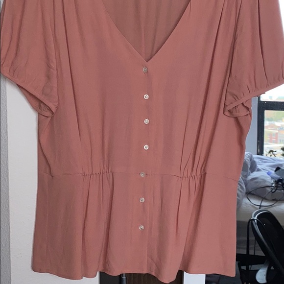 J. Crew V-Neck Peplum Button Blouse - Picture 4 of 6